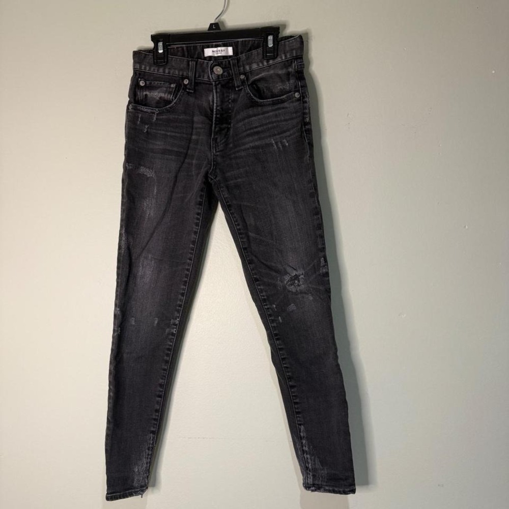 Moussy Vintage Black Wash Distressed Skinny Jeans Womens Size 24 Denim